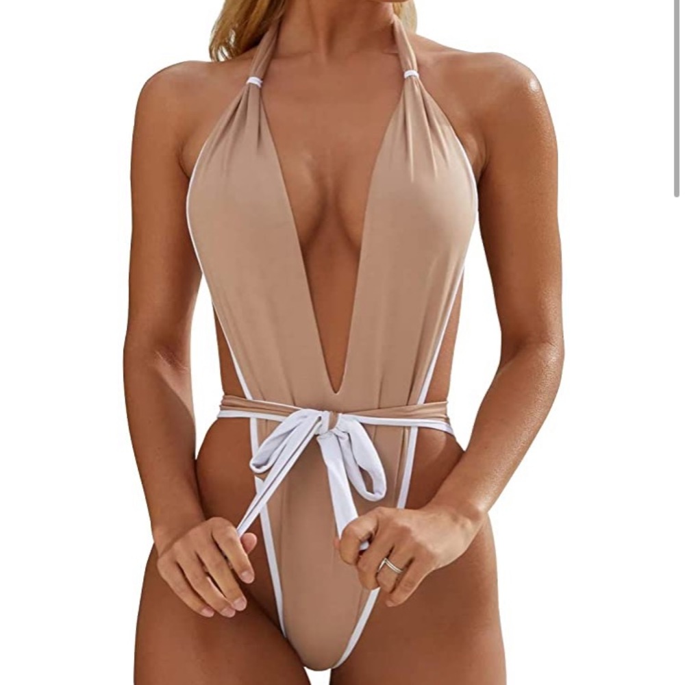 Beige one piece